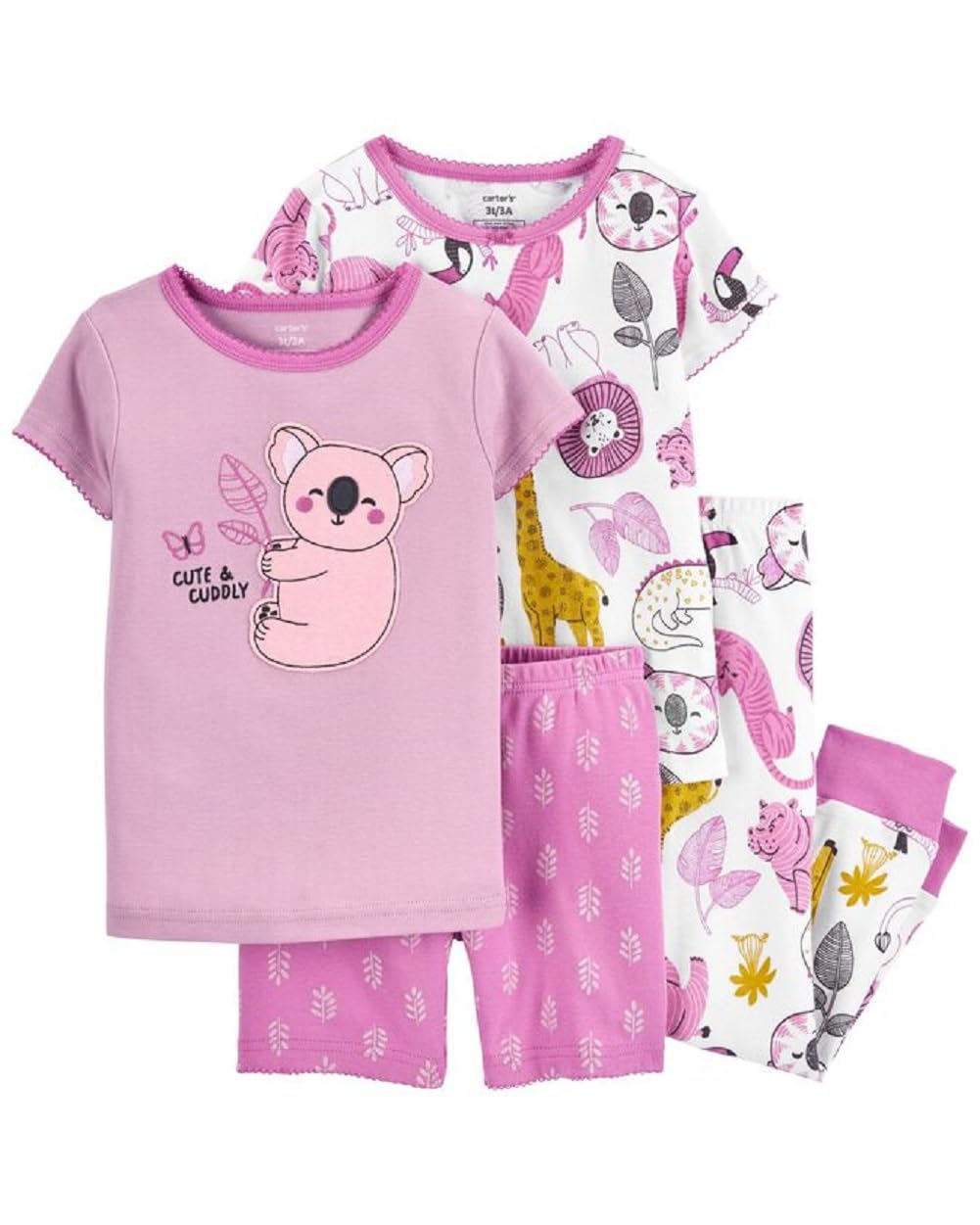 Carter'sToddler Girl 4-Piece 100% Snug Fit Cotton PJs