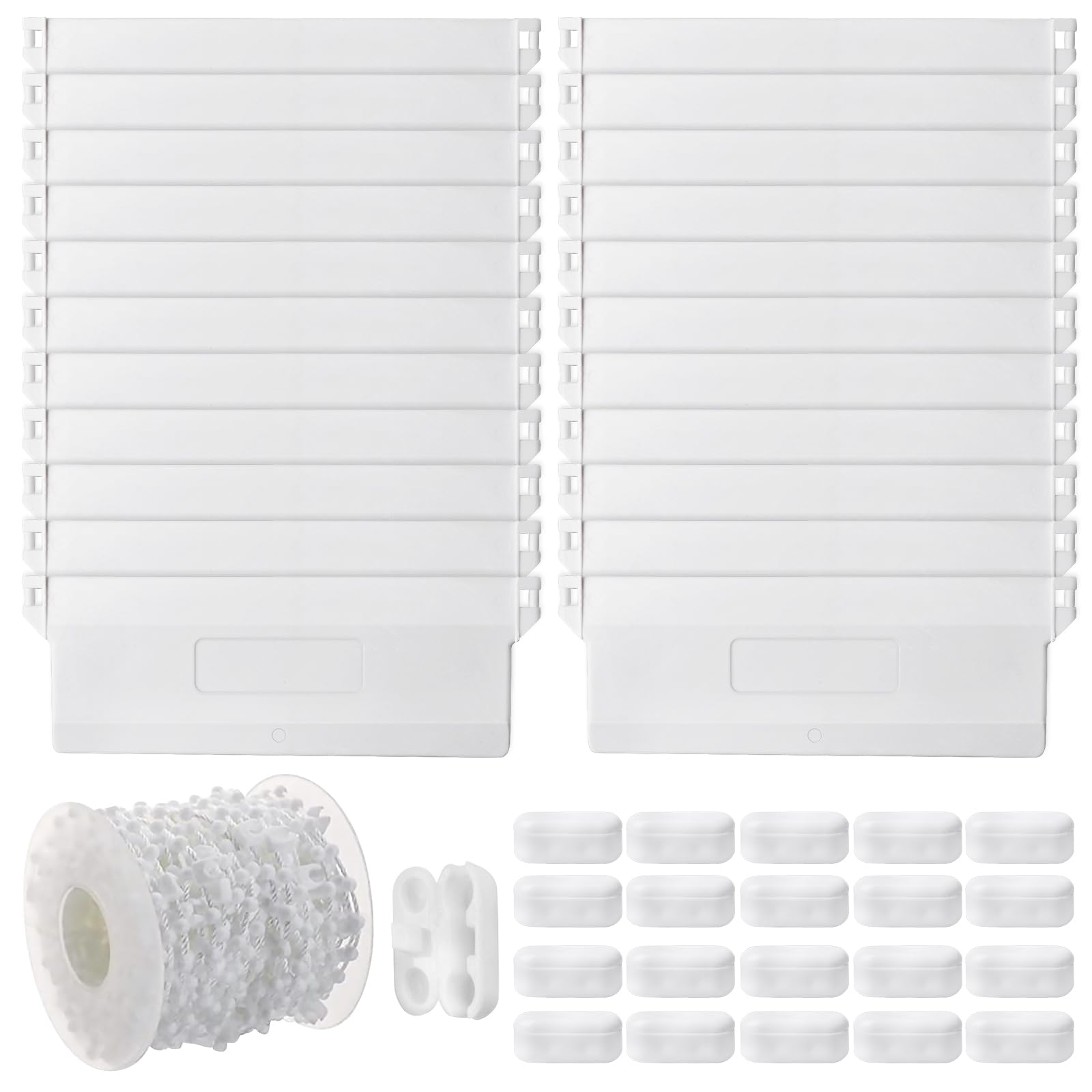 20 pannelli di contrappeso, 127 mm, con catena bianca da 10 m, 20 connettori per catena, per tende, accessori per tende verticali, accessori per finestre