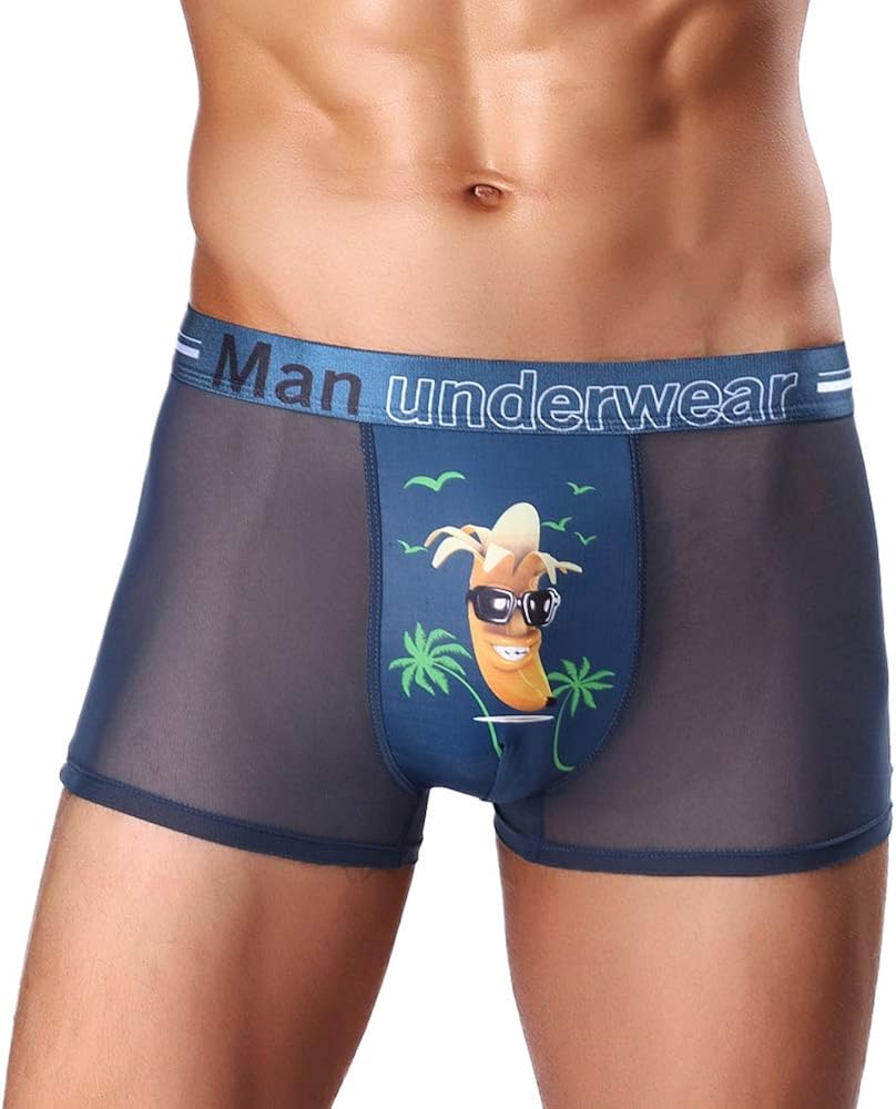 FEDPOP Men's Underwear Mesh Breathable Trunk Low Rise Cool Boxers: Clothing, Shoes & Jewelry
