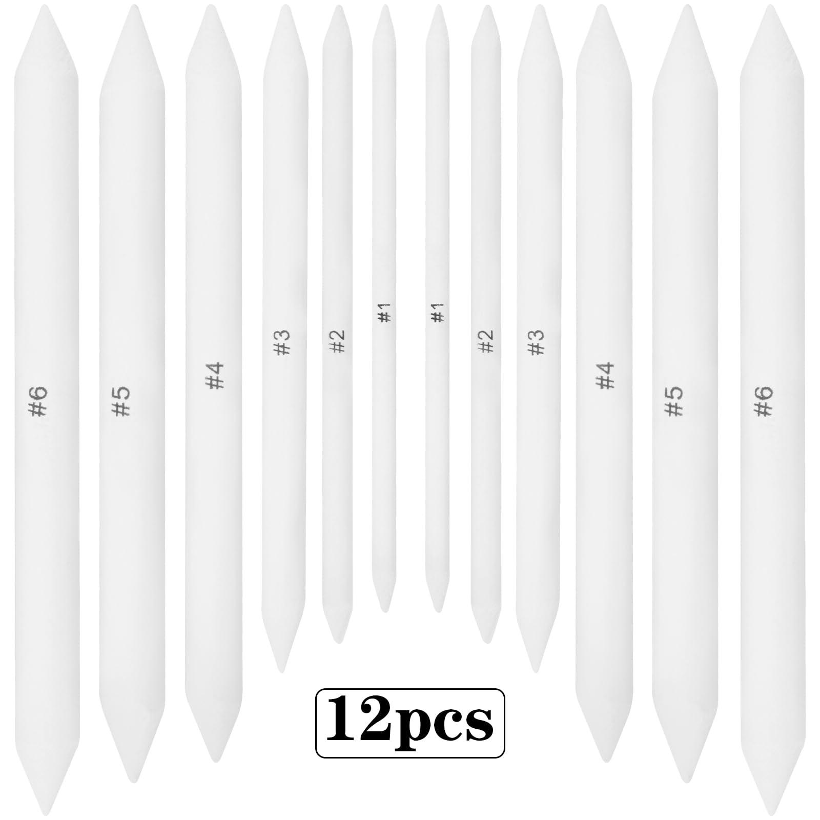 Professional Charcoal Pencils Drawing Set, 12 Pieces White Erasable Sketching Pencils Highlight Chalk Pencils for Beginners Artists Drawing Sketching Shading Blending