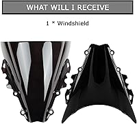 Vista 6 de PSLER Parabrisas doble burbuja para YZF R6 600 2006-2007, negro