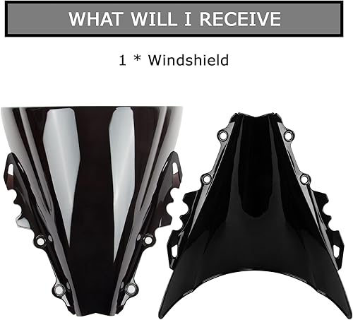 Miniatura 6 de PSLER Parabrisas doble burbuja para YZF R6 600 2006-2007, negro