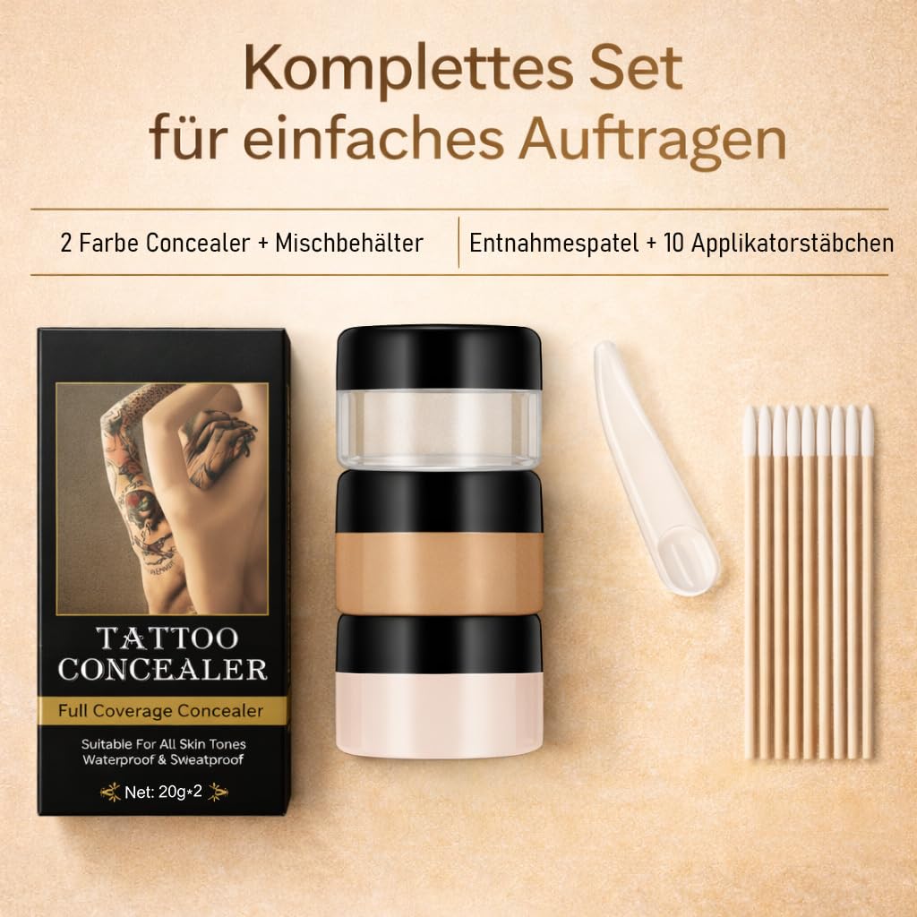EONFAVE Korektor do ciała, 2 kolory, wodoodporny, odporny na pot, trwały, mieszane odcienie skóry dla naturalnego wykończenia, silne krycie do tatuaży i nierówności