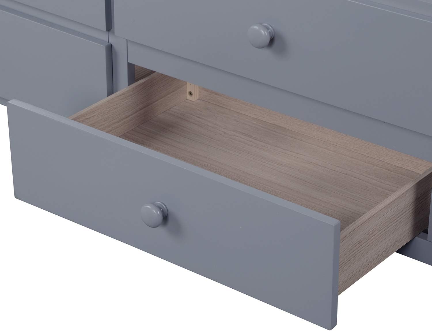 P PURLOVE Twin Size Daybed with Trundle,Wood Daybed Frame with Storage Drawer,Twin Trundle Daybed Frame with Slat for Living Room,Bedroom,Gray