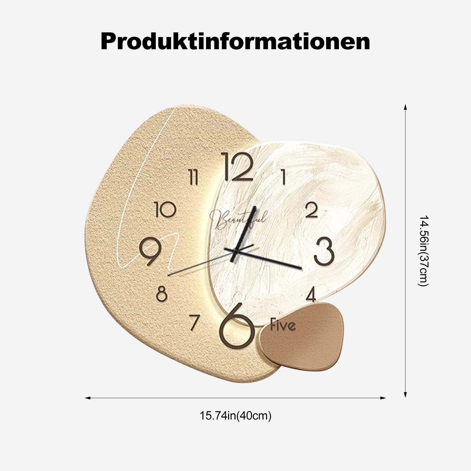 Ergocar Wanduhr, Kreative, Geräuschlose Wanduhr Im Modernen Nordischen Stil, Batteriebetriebene Dekoration Für Schulen, Wohnzimmer, Küchen Und Büros