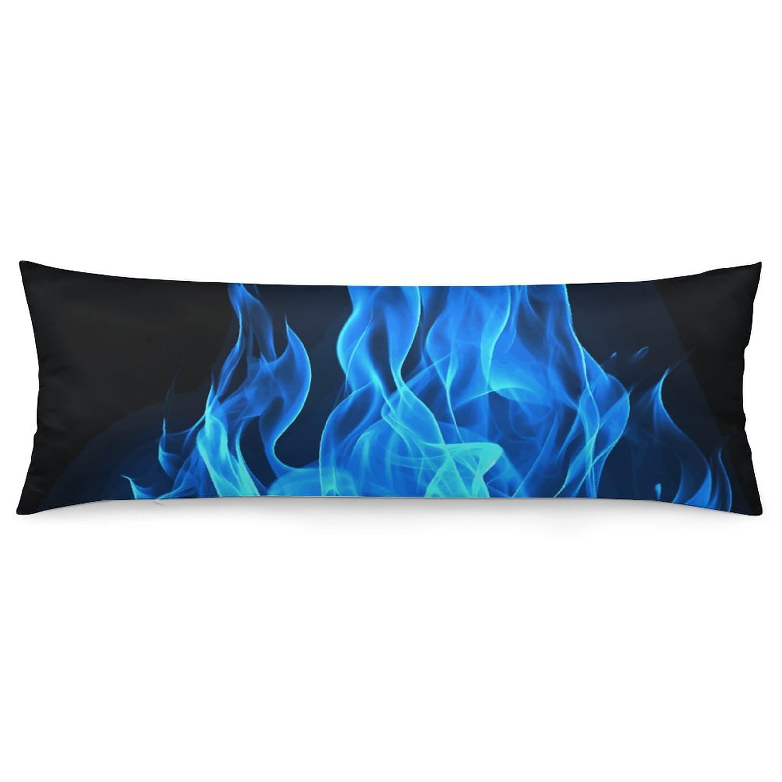 Taies d'oreiller imprimées flammes bleues pour lit et canapé en quatre tailles