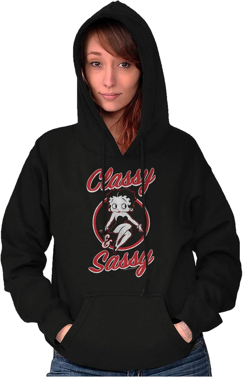 Brisco Brands Betty Boop Sassy Classy Adorable Hoodie Sweatshirt Women