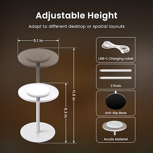 Miniatura 4 de LOFTEK Lámparas de mesa inalámbricas, lámpara de mesa recargable, batería de hasta 55 horas de duración ultra larga, amigables con los ojos,
