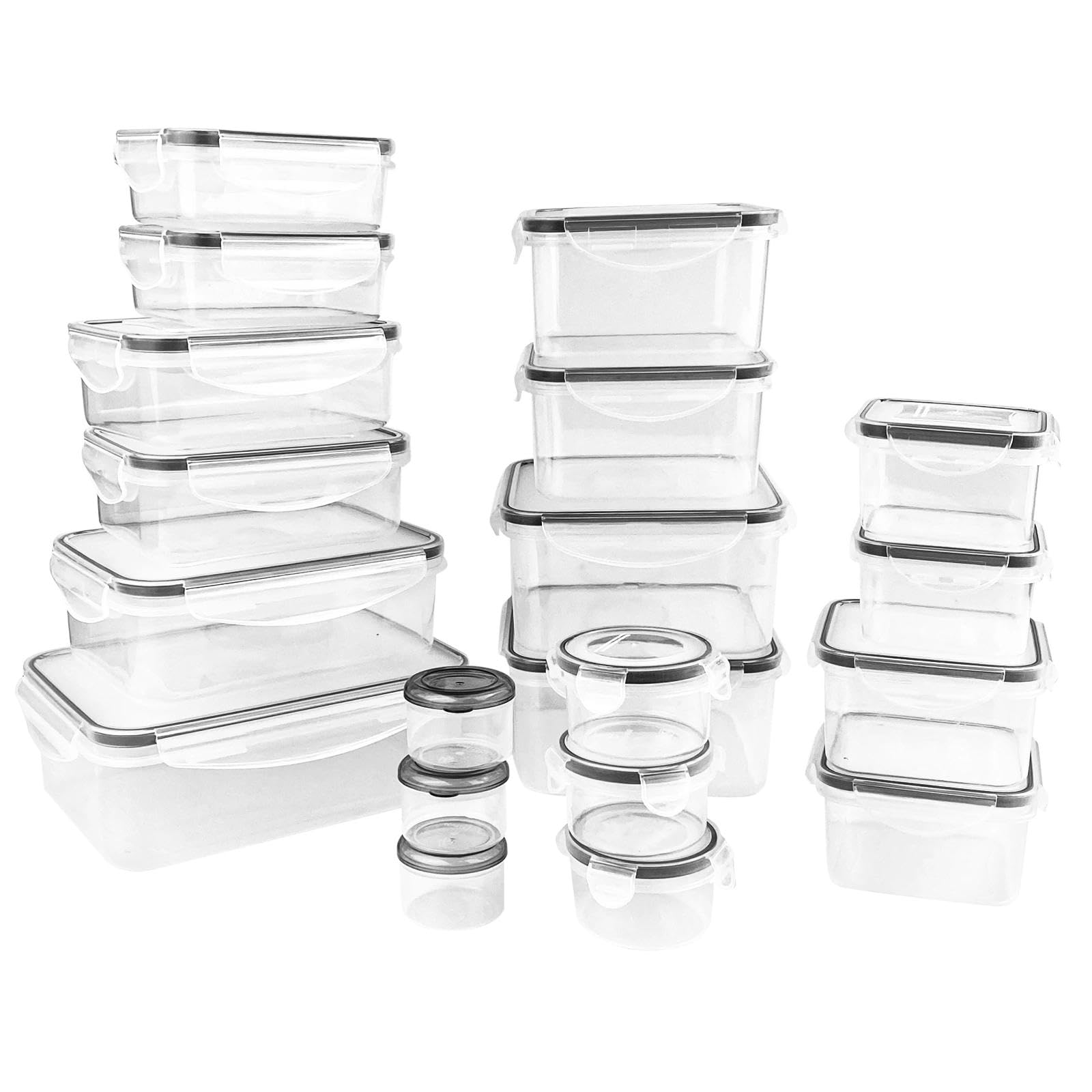 Ravytha Frischhaltedosen mit Deckel, Vorratsdosen mit Deckel, Aufbewahrungsboxen Küche, Vorratsdosen Set, Frischhaltedose, Lebensmittelbehälter Stapelbar, Aufbewahrungsbox Essen für Küche & Unterwegs