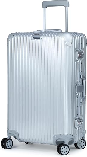 Verage Luxe Secure Jet Full Aluminium Body (67 Liters) Medium Check in Luggage with Zipper Less Frame Closure & Dual TSA C...