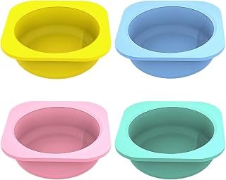 4 cuencos de silicona para control de porciones, recipientes apilables coloridos, cuencos a prueba de masa aptos para alimentos
