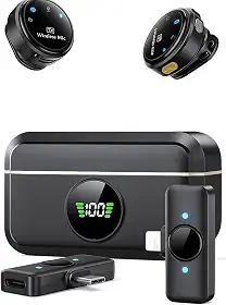 Microfone Móvel Wireless Lapela Plug Play USB C Compatível Lightning para iPhone Android Condensador Omnidirecional Alcance 4.5m Gravação de Vídeo Podcast Vlog Qualidade 48kHz Noise Cancellation