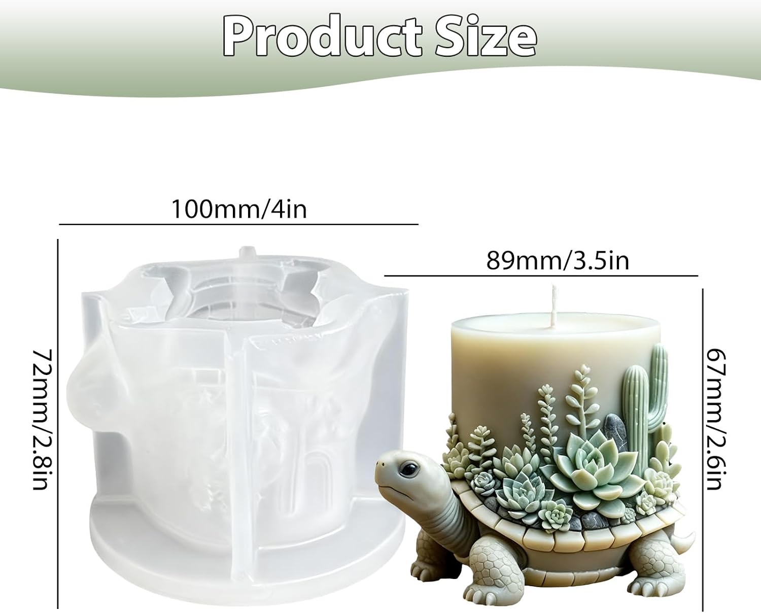 Turtle Silicone Candle Mold, Sea Turtle Animal Candle Mold for Candles Making Resin Casting Aromatherapy Candles Wax, Handmade Wax Soap, Gypsum Clay Home Decoration