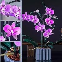 Vista 3 de BrickBling Iluminación LED solamente, compatible con flores de orquídeas Lego; kit de luz creativa compatible con Lego 10311, gran regalo