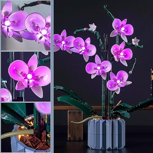 Miniatura 3 de BrickBling Iluminación LED solamente, compatible con flores de orquídeas Lego kit de luz creativa compatible con Lego 10311, gran regalo para