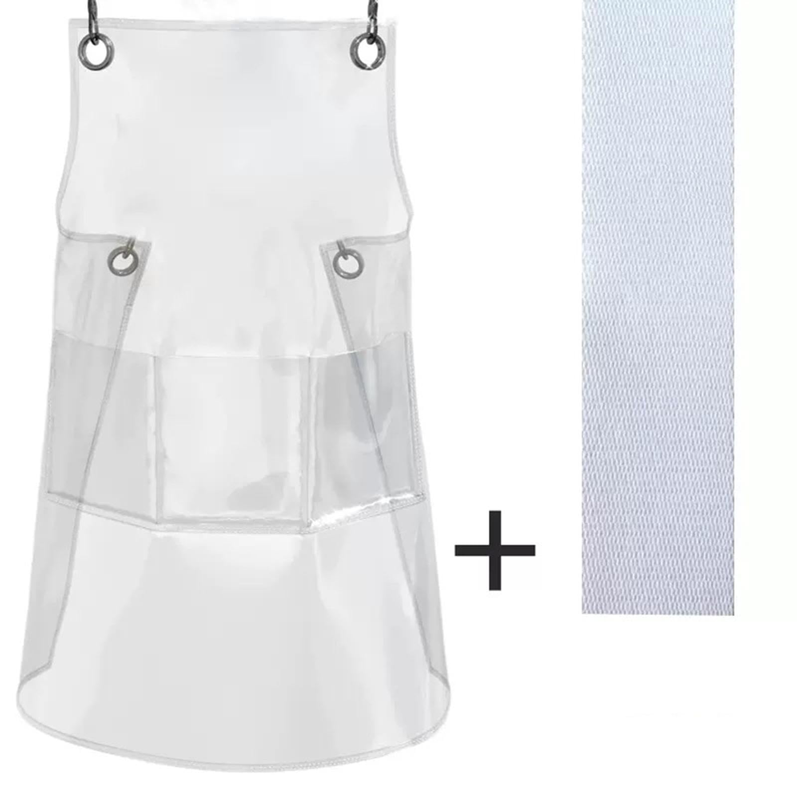 Delantal de Cocina Impermeable con Bolsillos para Limpiar Manos Ajuste en Cintura Y Tiras Largas Adecuado para Chef Camarero Barbero Tienda Ba