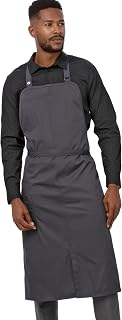 Chef Works Brio Unisex Bib Chef Apron - Lightweight 65/35 Poly/Cotton, Adjustable Neck, Hip Pocket, Durable Kitchen Protection