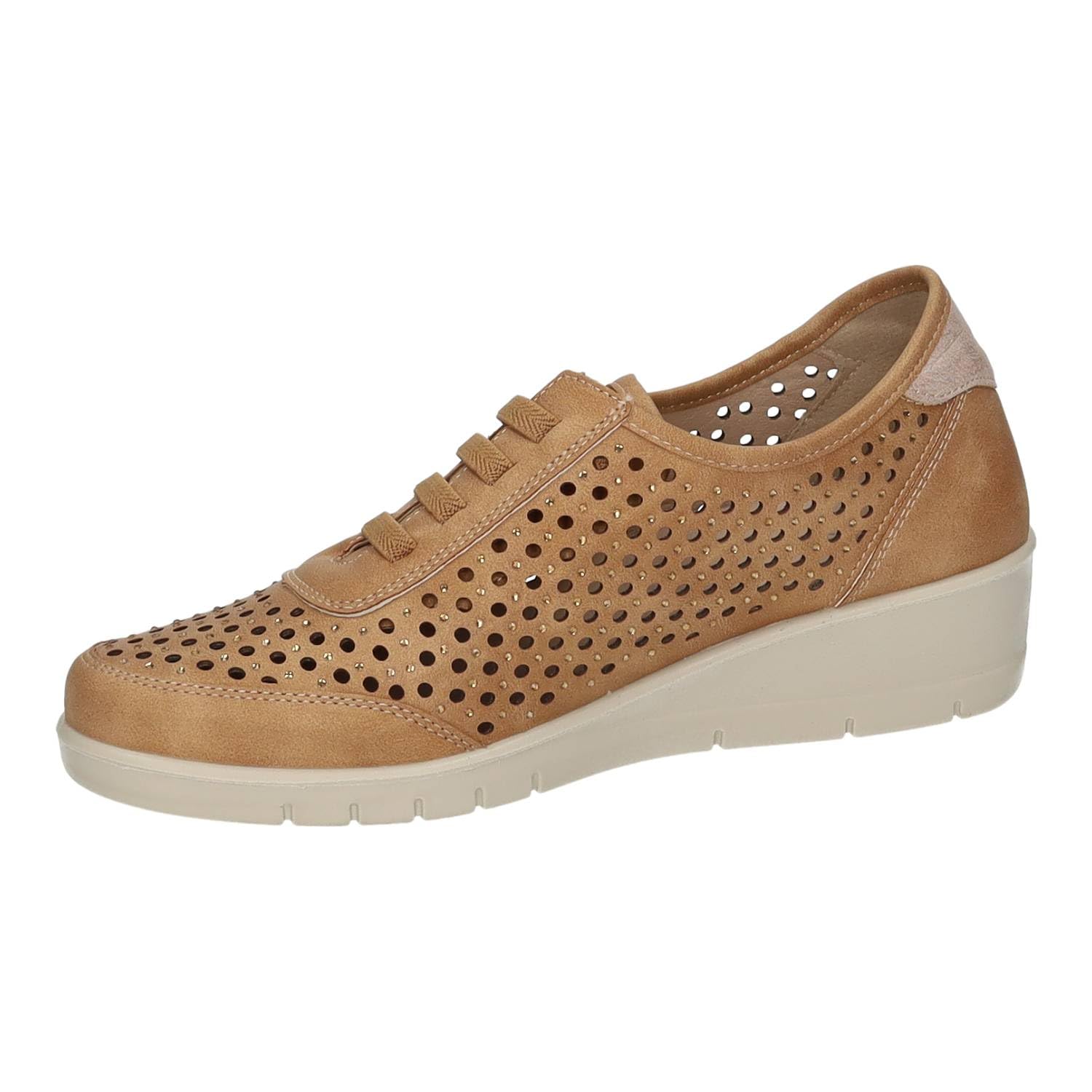 26M206 Calzado Calado para Mujer Color Cuero, Ligero, con Plantilla extraíble Suave y Gruesa, Ideal para Primavera y Verano Mujer Deportivos