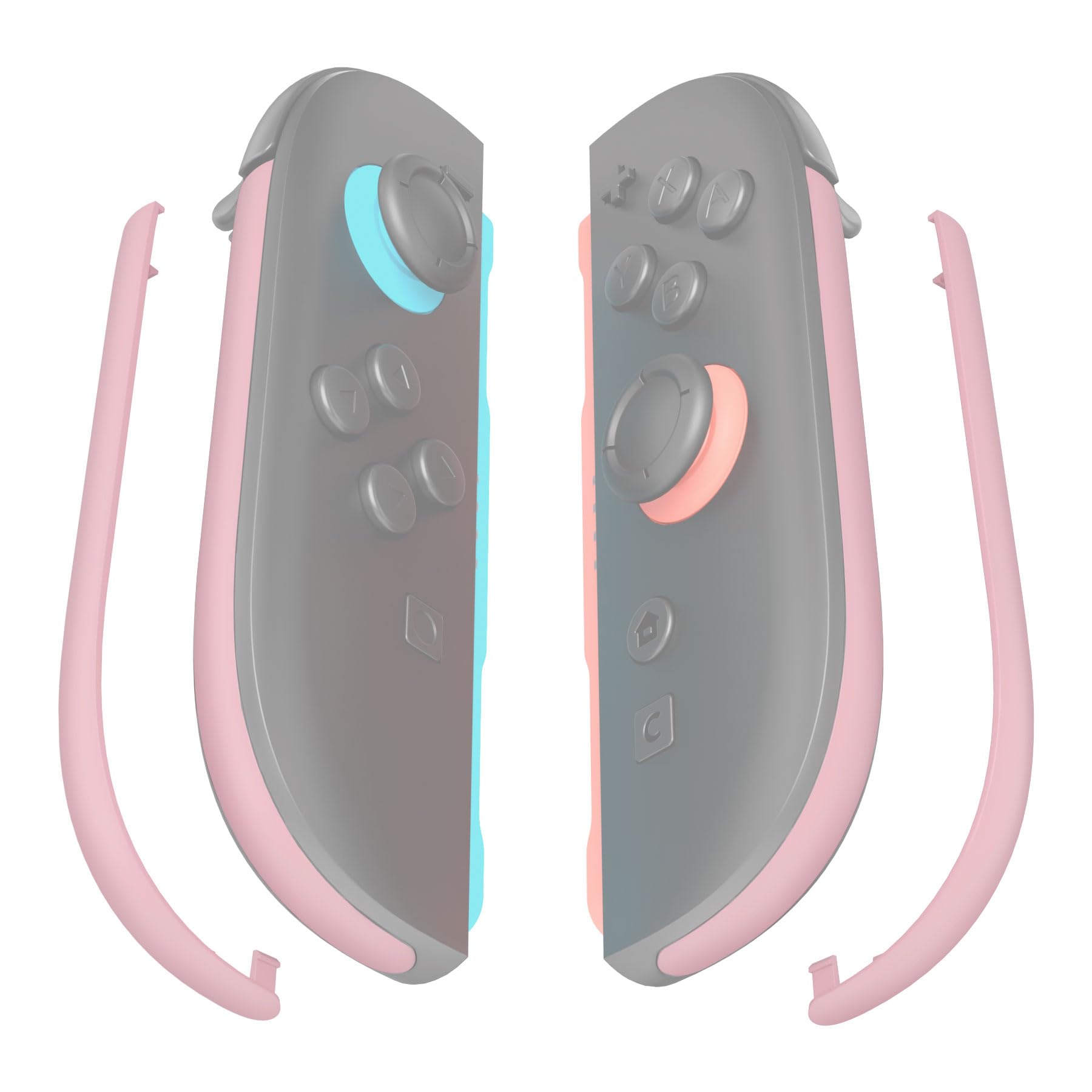 eXtremeRate Replacement Decorative Strips for Joycon 2, Custom DIY Decoration Strip Side Housing Trim Shell with Prying Stick for Nintendo Switch 2 Controller - Cherry Blossoms Pink