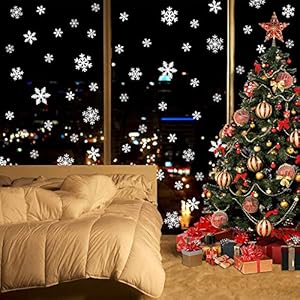 LUDILO 135Pcs Christmas Window Clings Snowflakes Window Decals Static Window Stickers for Christmas Decorations Window Décor Ornaments Xmas Party Supplies Thanksgiving Party Décor LUDILO 135Pcs Christmas Window Clings Snowflakes Window Decals Static Window Stickers for Christmas Decorations Window Decor Ornaments Xmas Party Supplies Thanksgiving Party Decor