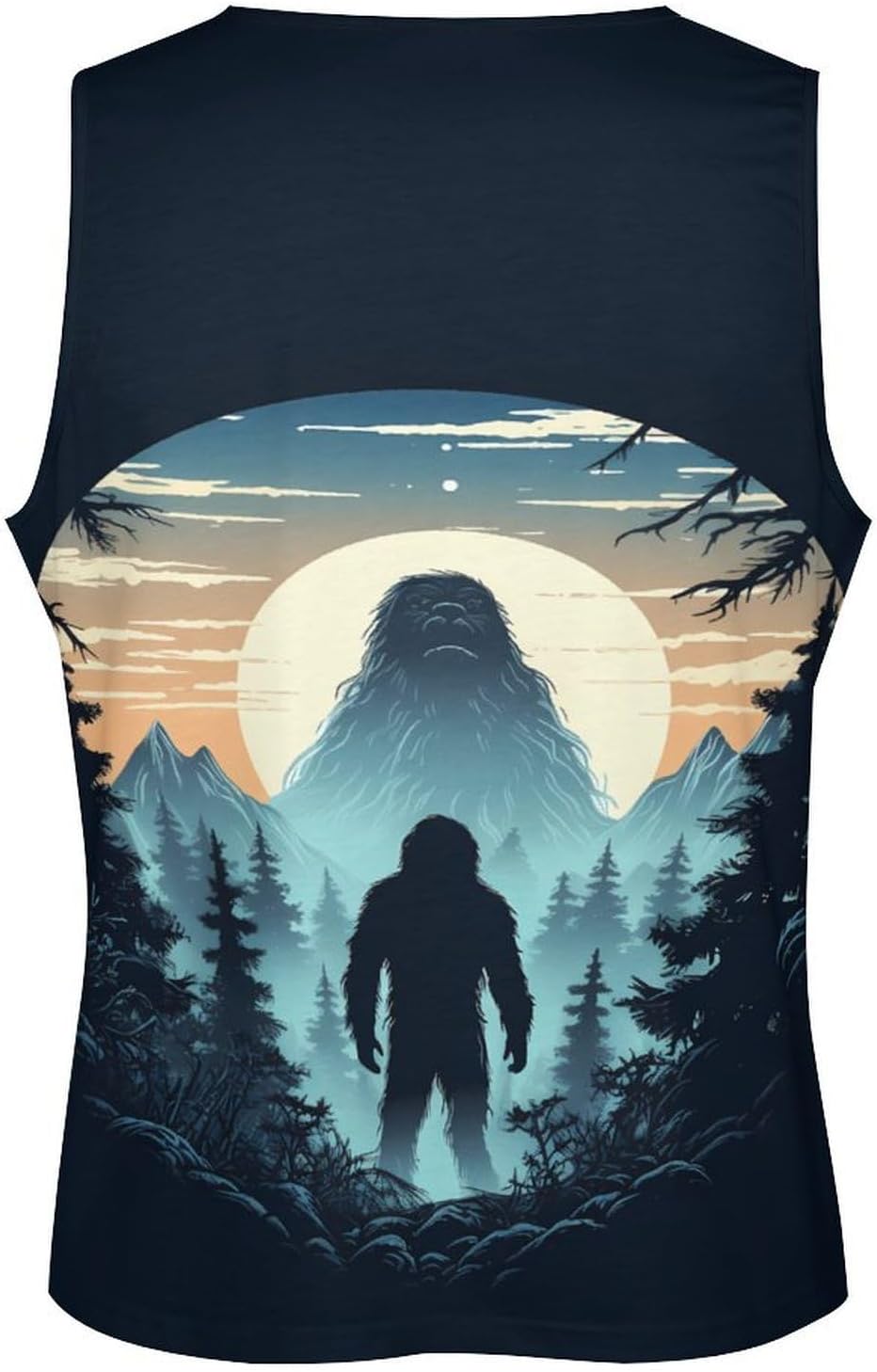 Sasquatch Bigfoot Men's Tank Tops Sleeveless Muscle Shirts for Men Lightweight Vest Crew Neck T-Shirts