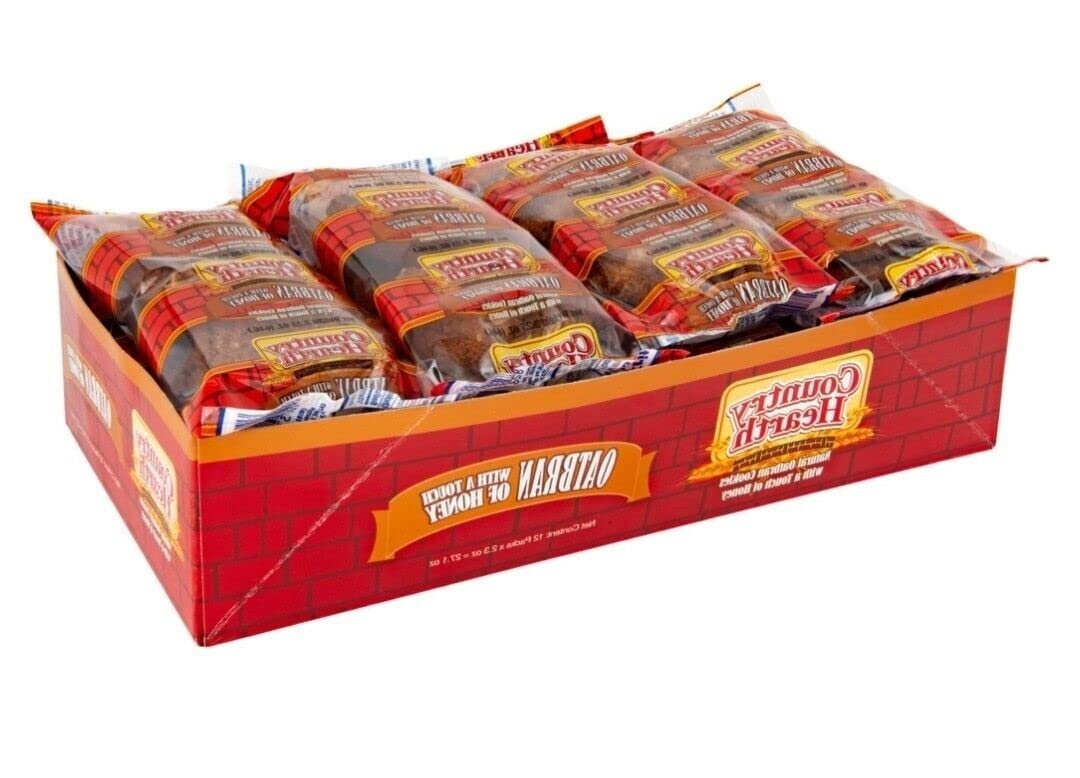 Country Hearth Natural Oatbran Cookies with a touch of honey 12 packs of 2.3 oz