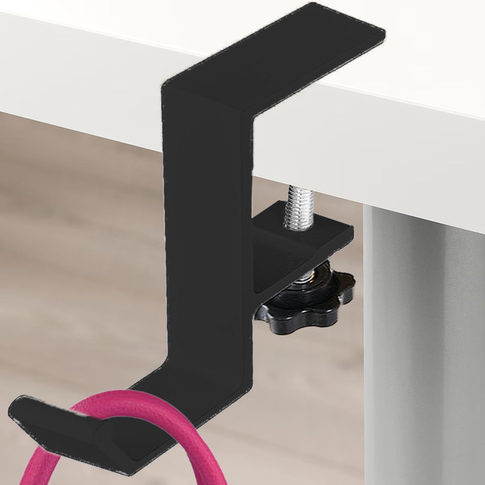 Support De Casque Sous Bureau - Crochet En Alliage Aluminium - Pour Sacs, Vêtements - Fixation à Vis