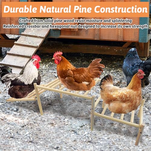 Image of Hamiledyi Sloped Chicken Perch for Coop - Climbable Roosting Perch with Playground Design, Encourages Natural Exercise & Healthy Climbing Activity for Hens (Easy Assembly)