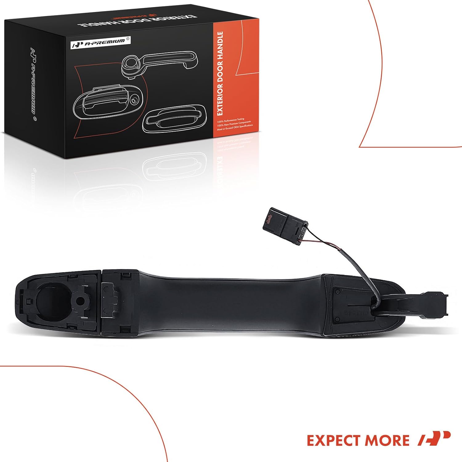 A-Premium Front or Rear Side Exterior Door Handle Compatible with Chevrolet Silverado 1500, Tahoe, Suburban & GMC Sierra 1500, Sierra 2500 3500 HD, Yukon XL, Hummer EV SUV Pickup, Primed Black