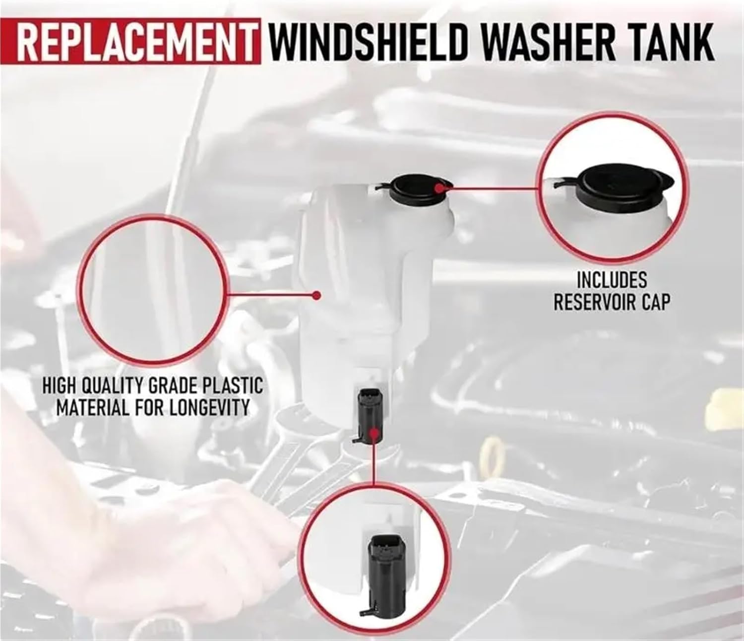 U13C Windshield Washer Fluid Reservoir 85315-02030 Windscreen Wiper Washer Fluid Reservoir Tank