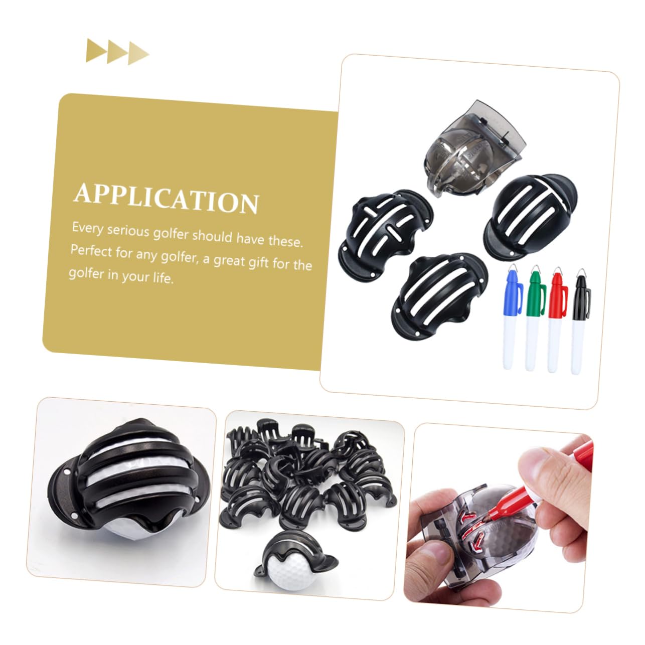 Zeilenzeichnung Set Golfmarker Linienmarkierung Markierungsgolf Werkzeug Golfball-Marker Golf-Strichzeichnungsmarker Zubehör zum Zeichnen von Golflinien Abs Zufällige Farbe