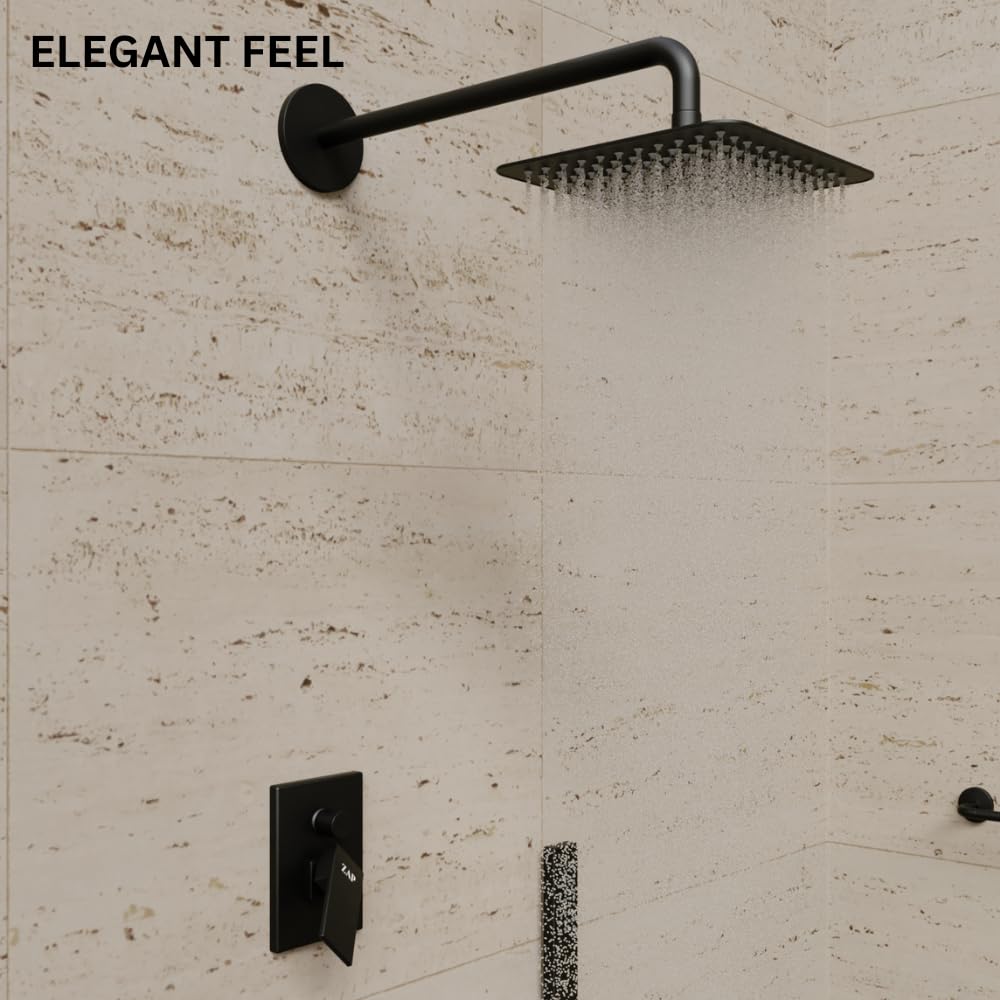 ZAP Elixir Series 5632 Brass Divertor with Hand Shower and Shower Head Black Coated 1