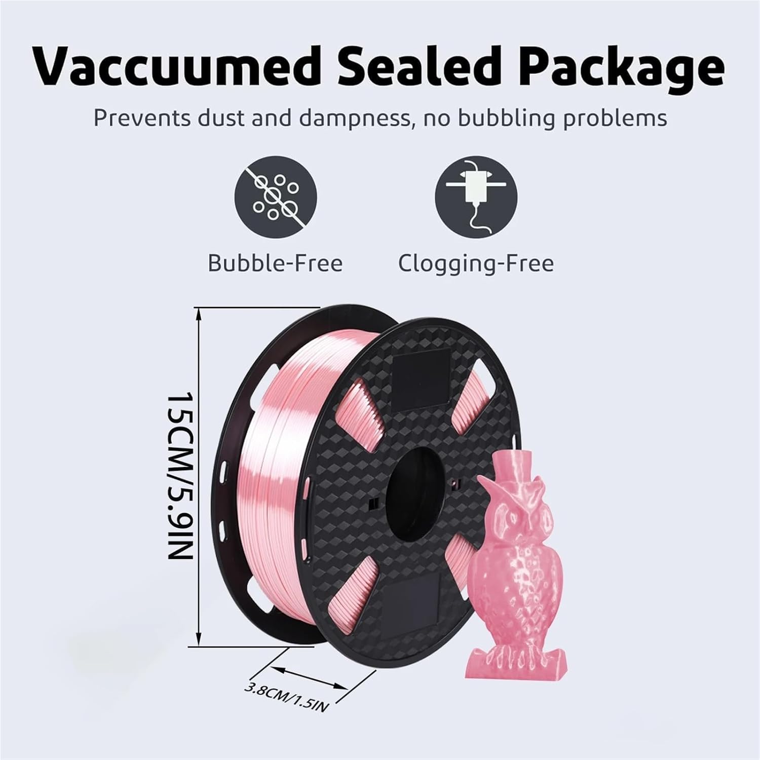 Silk Rose & Silk Pink PLA 3D Printer Filament 1.75mm 250g – Smooth Surface, No Stringing FDM Compatible Material(Pink 250G)