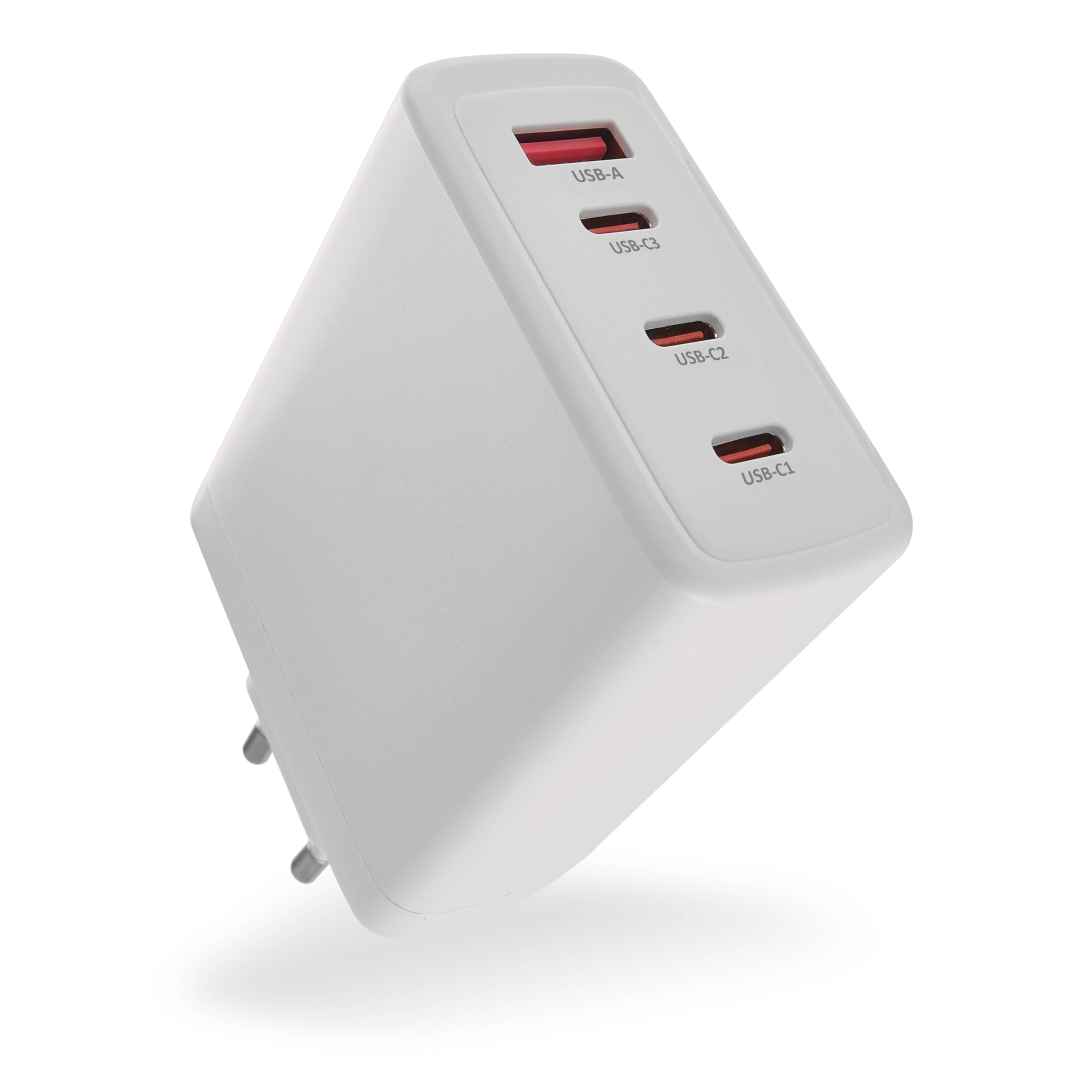 EMOS - Cargador USB-A/3xC PD 120W - Fuente de alimentación USB cuádruple con tecnología GaN - Adaptador europeo USB-C+A - Conector USB PowerDelivery de 120 W para teléfono móvil, tableta, portátil - 5