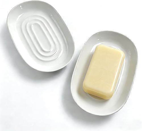 Miniatura 11 de Jabonera, Jabonera de cerámica con patrón de mármol para ducha, bandeja de ahorro de jabón para baño, fregadero de cocina y tocador, soporte