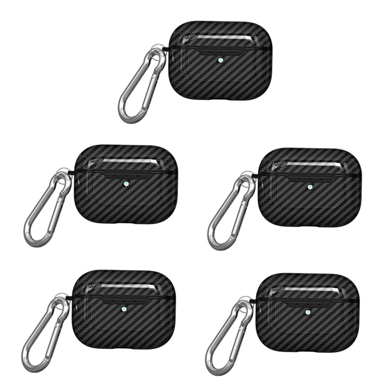 OSALADI 5piezas Funda Protectora De Patrón De Fibra De Carbono para Estuche De Auriculares Pro Compatible Resistente Caídas y Arañazos Diseño Elegante y Moderno