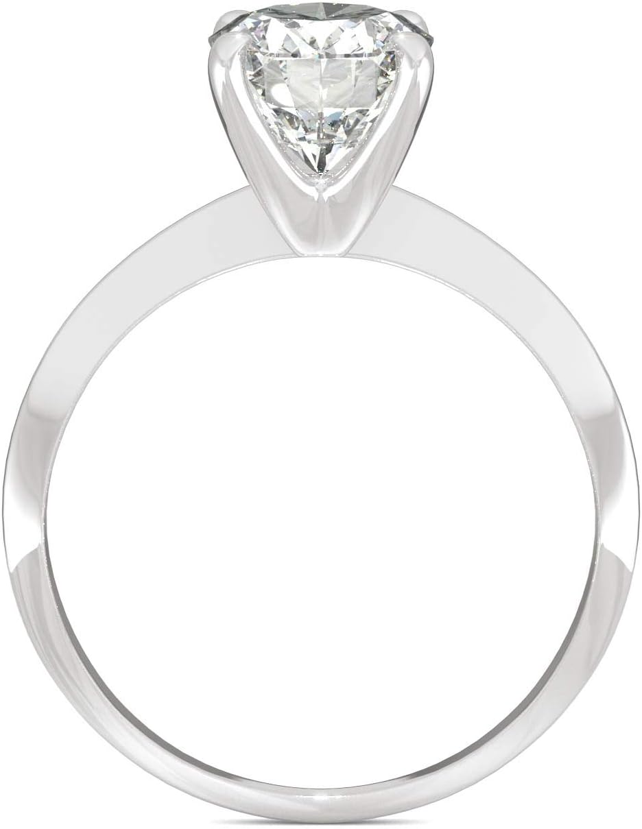 Charles & Colvard Created Moissanite 9x7mm Oval Cut Engagement Ring for Women | 2.1 cttw DEW | Lab Grown | Solid 14K White Gold with Rhodium