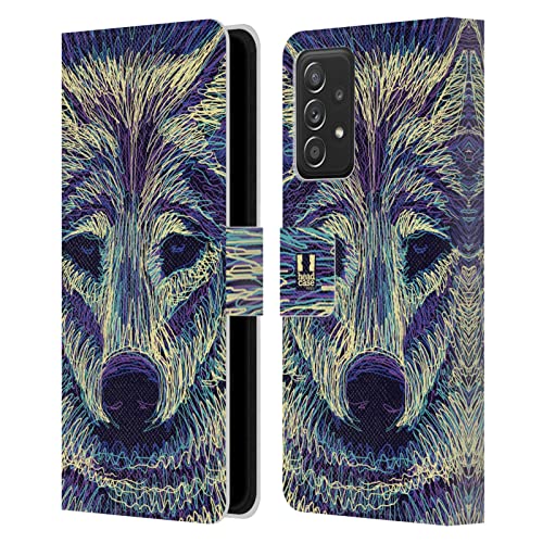 Samsung Galaxy A53 5G étui loup antichoc avec porte carte cuir
