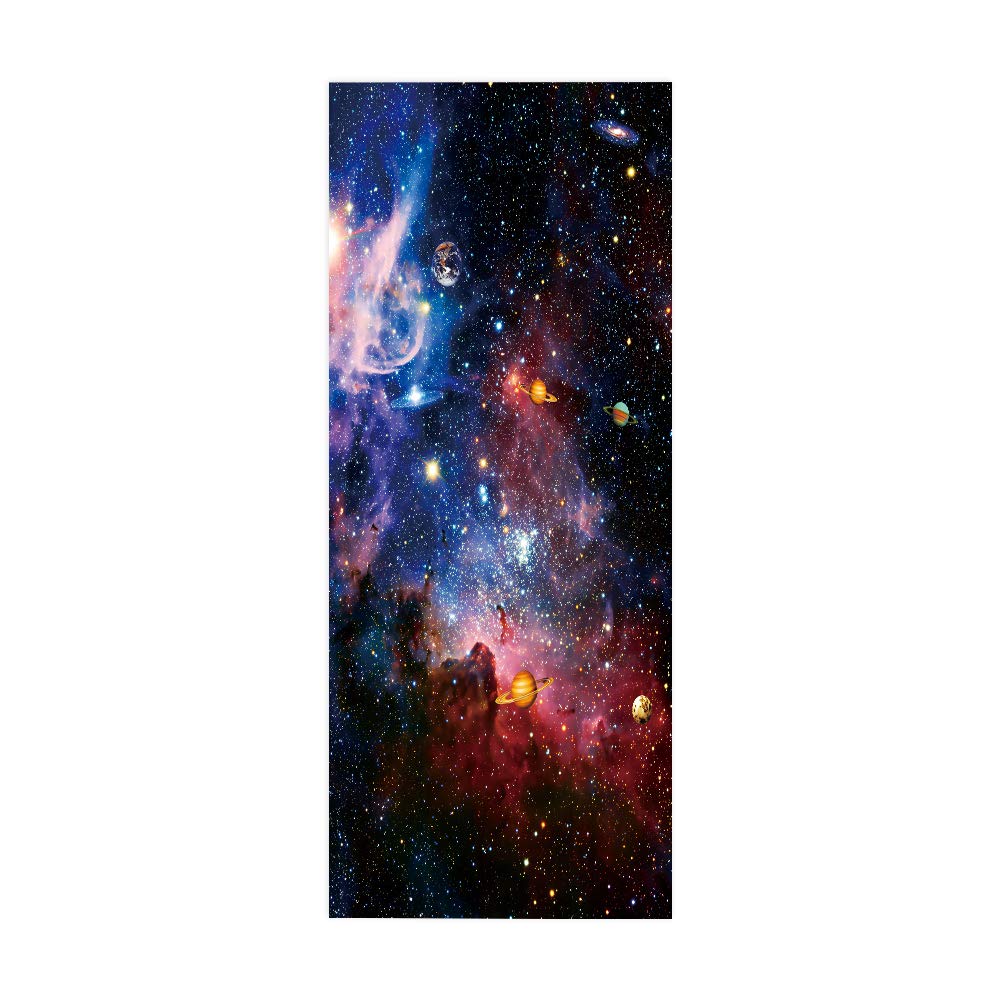 Sticker de porte 3D Cielo Stellato 93x205 cm en vinyle autocollant pour chambre