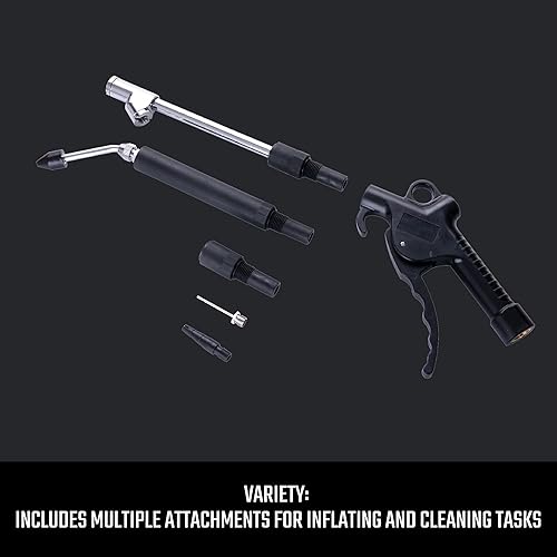 Miniatura 2 de CRAFTSMAN Kit de pistola de soplado con múltiples accesorios para inflar y limpiar, conexión NPT de 14 de pulgada, boquilla extendida para áreas de