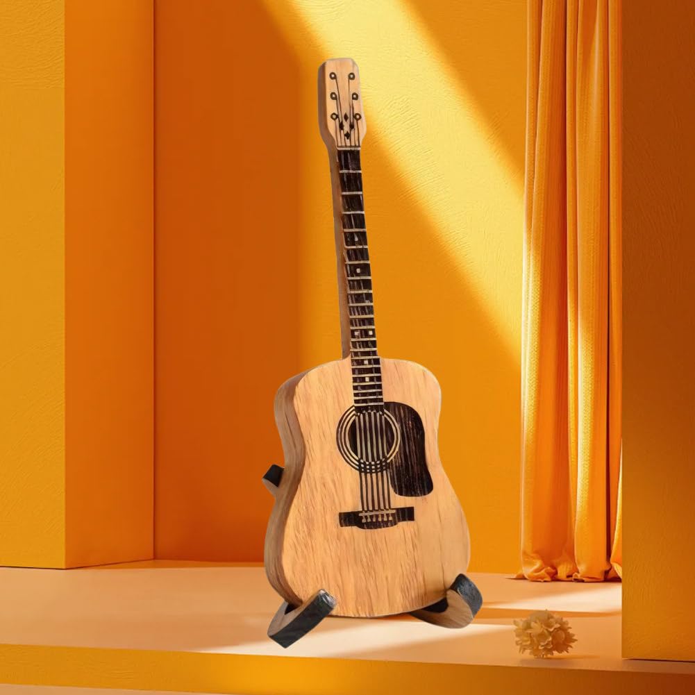 Caja de púas de Guitarra acústica de Madera Soporte para púas de Guitarra con Soporte y púas de Guitarra Caja de Almacenamiento de púas de Guitarra Estante para púas de Guitarra para