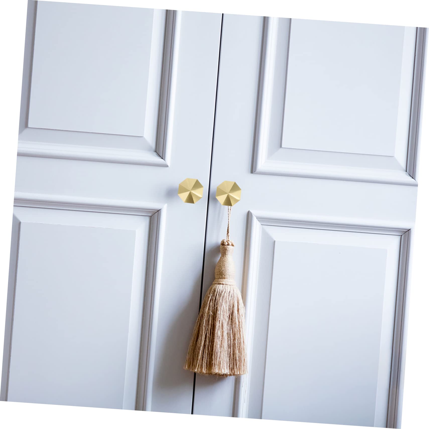 HOMSFOU 3stücke Brass Doorknob Octagon Pulls Kupfer Einloch Möbelknöpfe Für Schrank Kommode Langlebig Und Installieren Vielseitig Für Türen