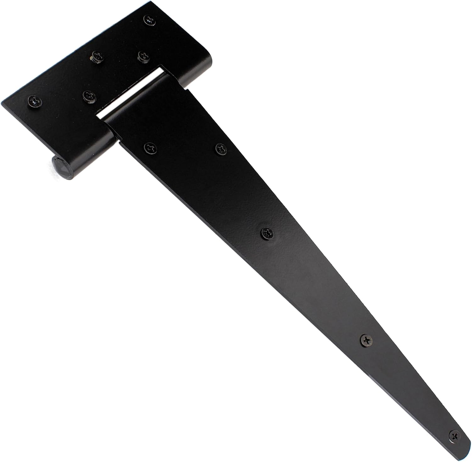 Rural365 Triangle Door Hinge 2Pk - Heavy Duty 12 Inch T-Strap Farmhouse Style Door Hinges Matte Black Barn Door Hinges