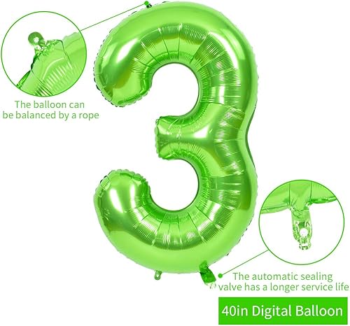 Miniatura 2 de TONIFUL Globos grandes de 40 pulgadas con números verdes del 0 al 9, número 3 digital de helio de Mylar para 2026, graduación, Año Nuevo, fiesta de