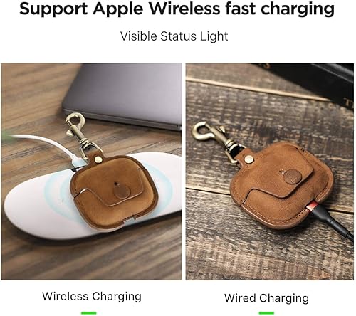 Miniatura 4 de Hiram Crazy Horse - Funda de piel de vaca para AirPods de 3 generación, funda de viaje portátil para AirPods de 3 generación, color marrón