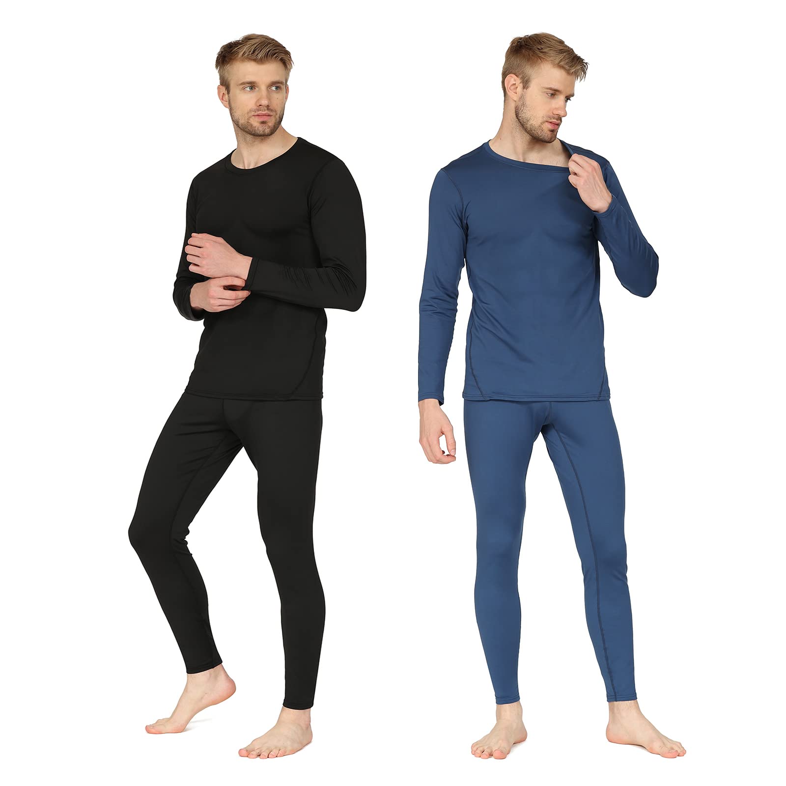HEROBIKER2PCS Long Johns Thermal Underwear for Men Skiing Winter Warm Hunting Gear Fleece Lined Base Layer Set Top Bottom …