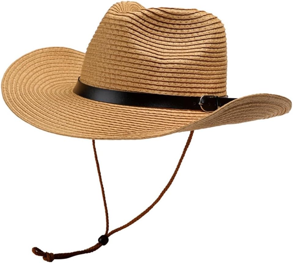 Big Brim Sun Shading Grass Hat for Men, Outdoor Foldable Sun Hat, Large Brim Cowboy Fishing Hat