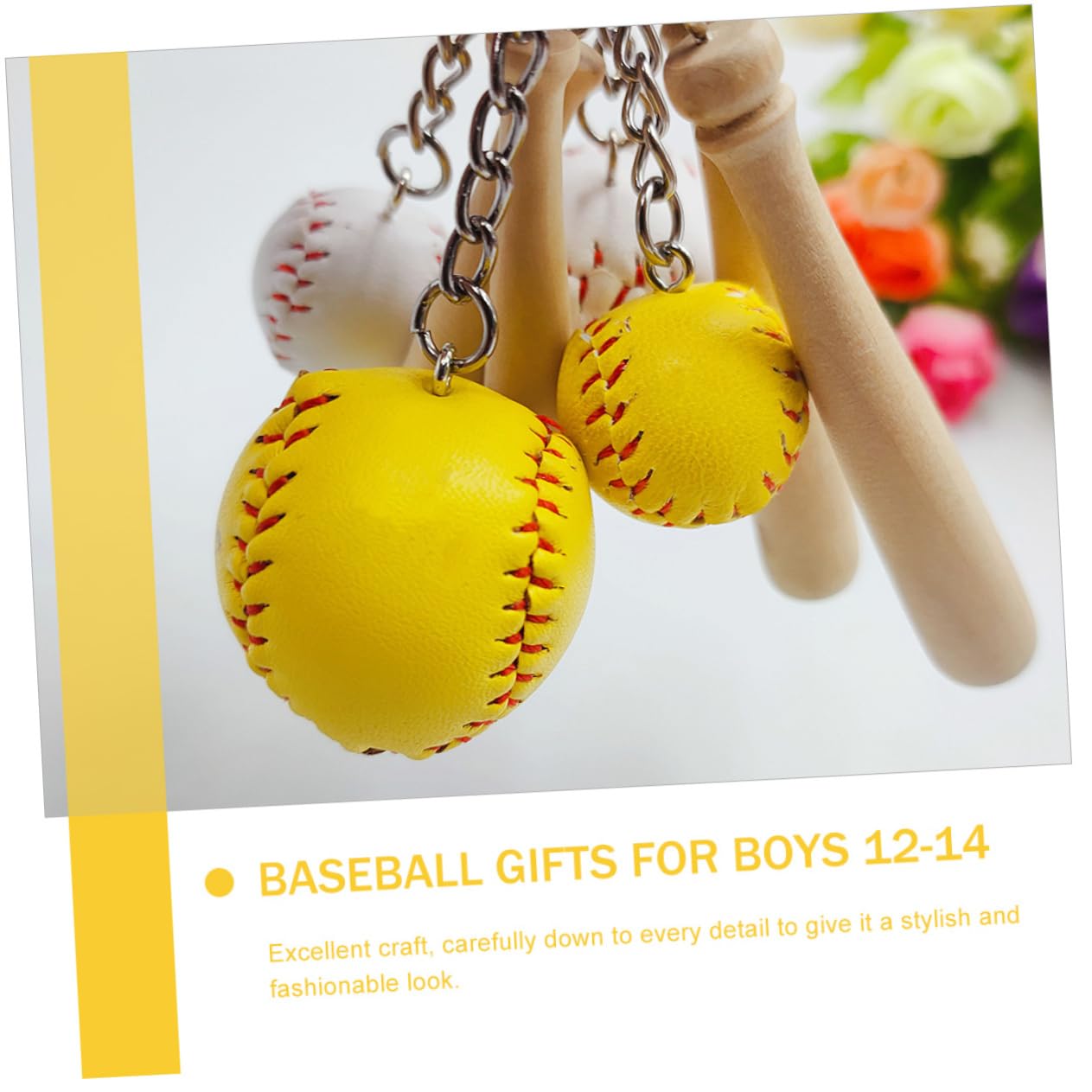 Sosoport 20piezas Llavero De Béisbol Miniatura Colgante Deportivo Decorativo Accesorios Para Amantes Del Béisbol Para Llaves y Bolsos