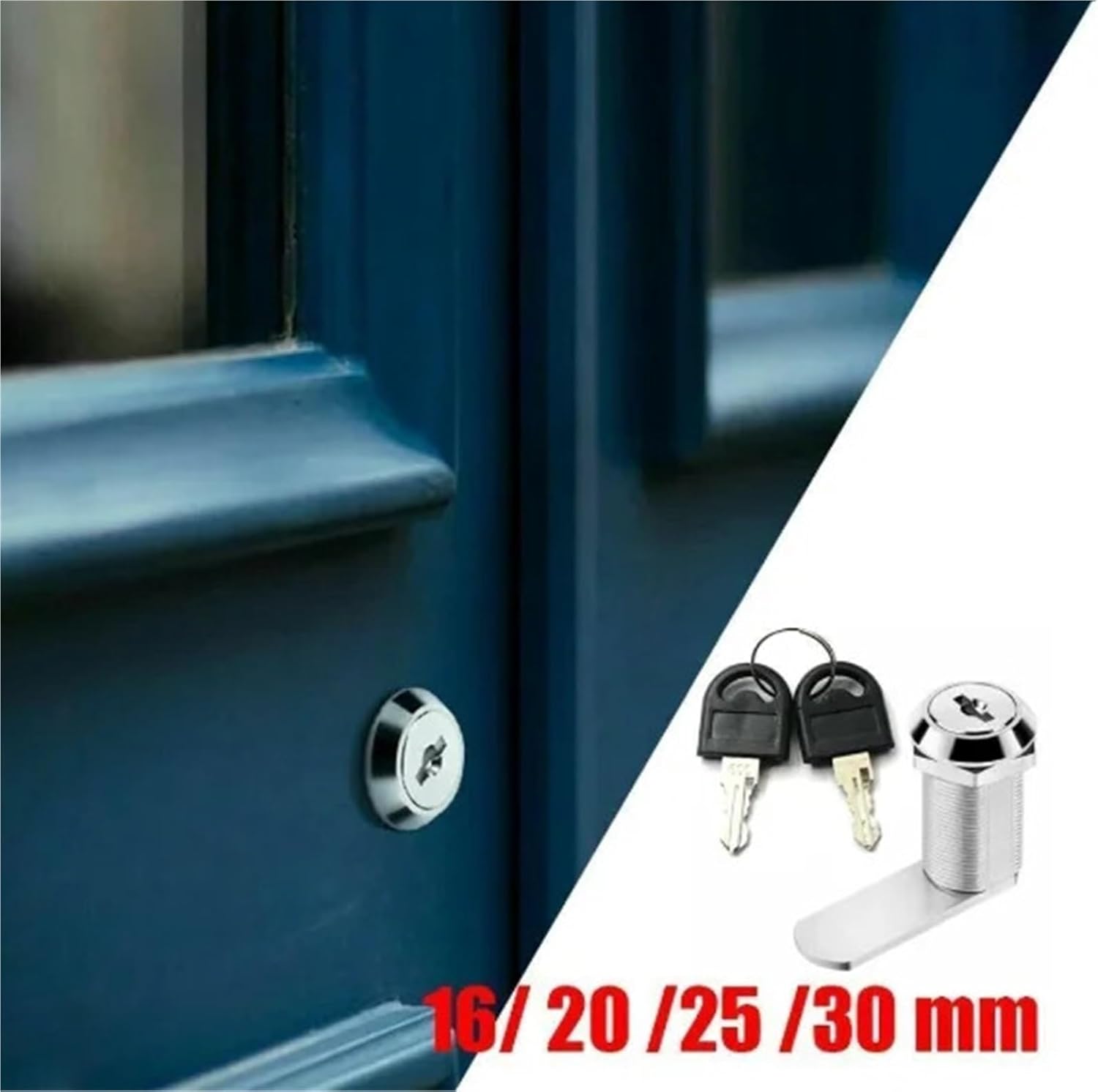 Cabinet Door Lock Iron Wardrobe Core 1/2Pcs(Silver 30mm1pcs)