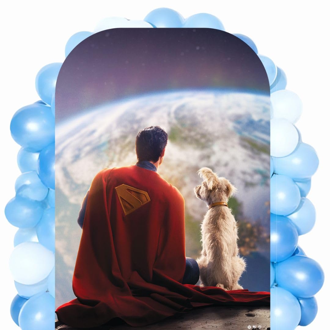 Star Cutouts SC4637 Superman Movie Superman and Krypto Moon Backdrop Cardboard Cut Out Height 131cm